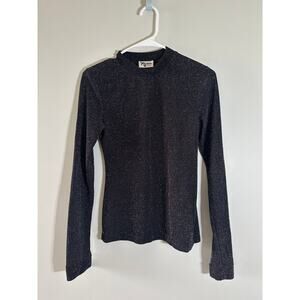 Show Me Your Mumu Black Sparkly Long Sleeve Top Stretchy Maxi Women’s Small